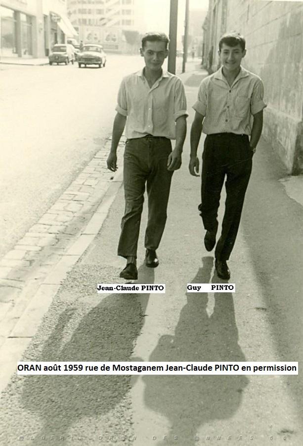 ORAN - rue de mostaganem Jean-Claude en permission et Guy Pinto 1959.jpg